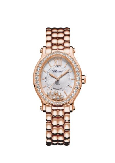 Replica Chopard Happy Sport Oval 18K Rose Gold And Diamonds Watch