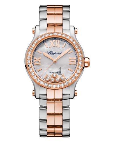 Replica Chopard Happy Sport 18K Rose Gold & Stainless Steel & Diamonds 278573-6021