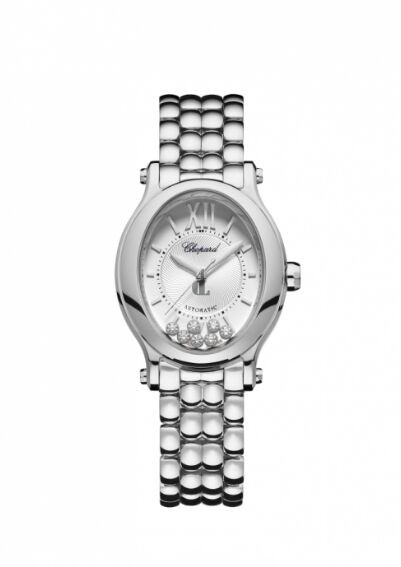 Replica Chopard Happy Sport Oval Stainless Steel And Diamonds Watch
