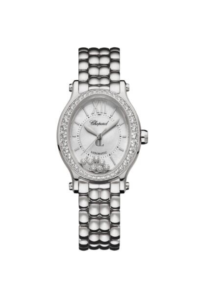 Replica Chopard Happy Sport Oval Stainless Steel And Diamonds Watch