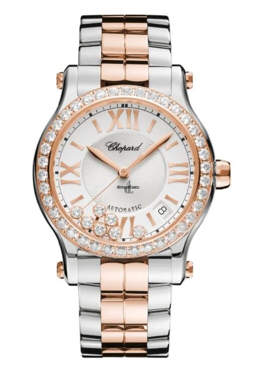 fake Chopard Happy Sport Automatic 18ct Rose-Gold Diamond 278608-6004