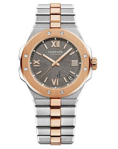 Replica Chopard Alpine Eagle 41mm Steel and Rose Gold Gray Dial Watch