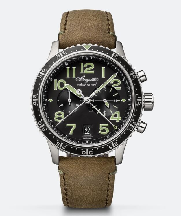 fake Breguet Type XXI Chronograph Automatic Black Dial 3815TI/HM/3ZU