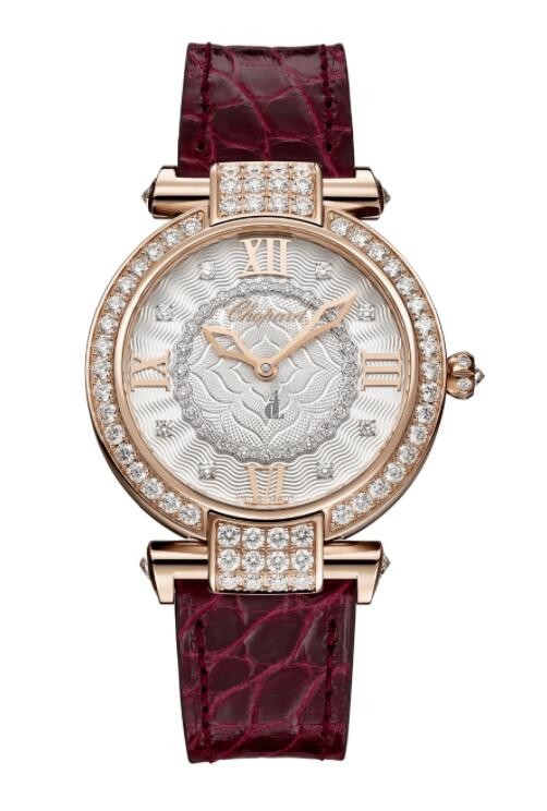 fake Chopard Imperiale Joaillerie 18k Rose Gold Diamond & Leather Strap Watch