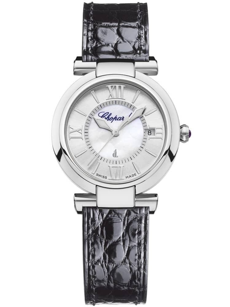Replica Chopard Imperiale Black Leather Strap 388563-3005 Ladies Watch