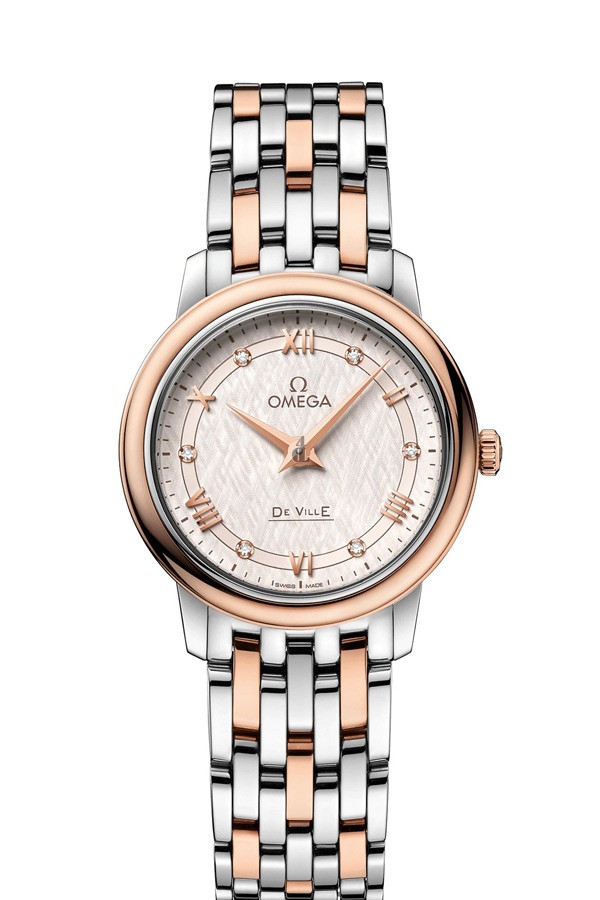 OMEGA De Ville Steel red gold Diamonds Watch 424.20.27.60.52.003 replica