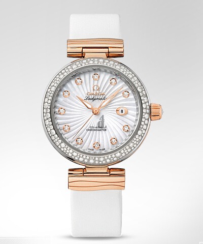 Omega De Ville Ladymatic Rose Gold Steel Case Diamond  watch replica  425.27.34.20.55.001