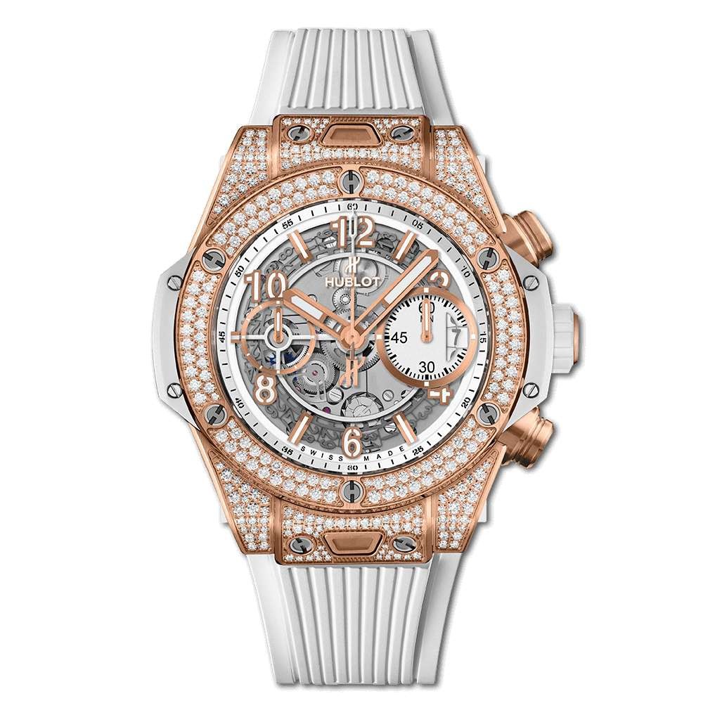Replica Hublot Big Bang Unico King Gold White Pavé 42mm
