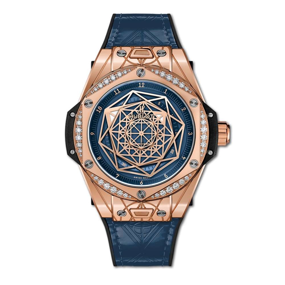 Replica Hublot Big Bang One Click Sang Bleu King Gold Blue Diamonds