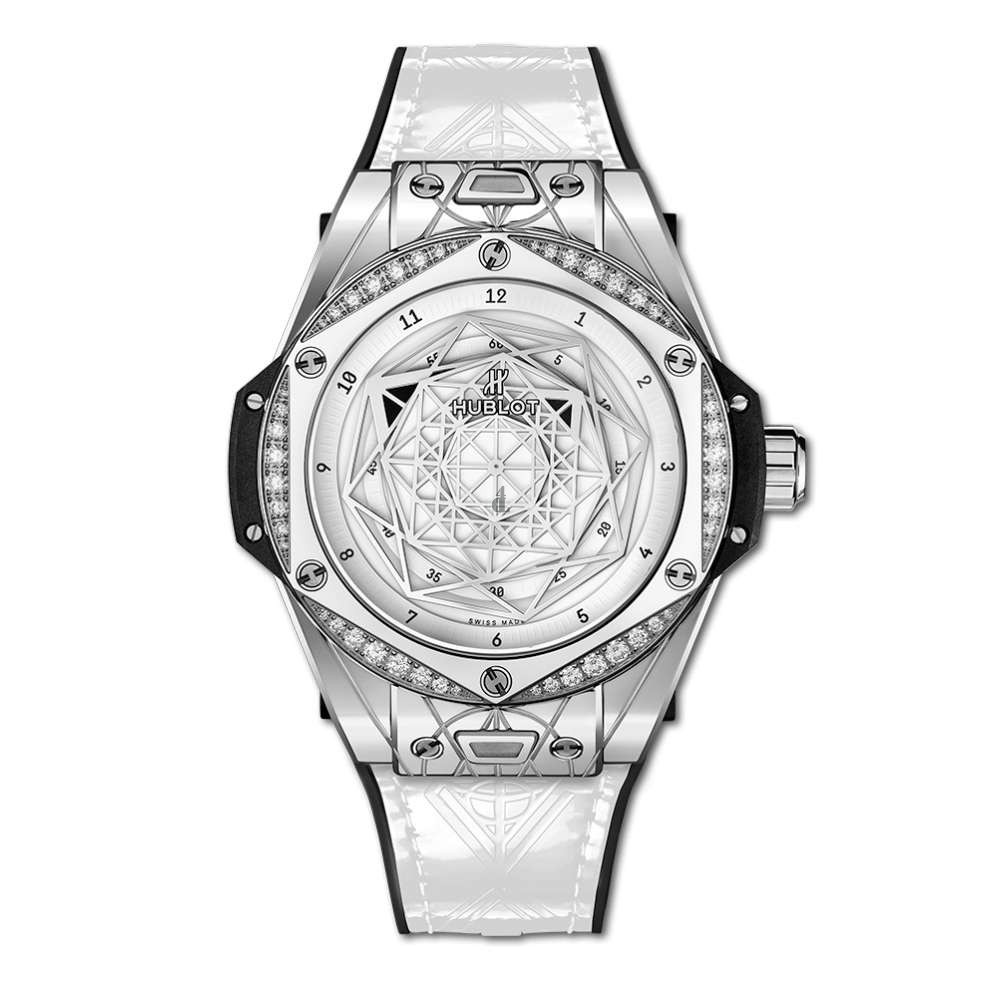 Replica Hublot Big Bang One Click Sang Bleu Steel White Diamonds