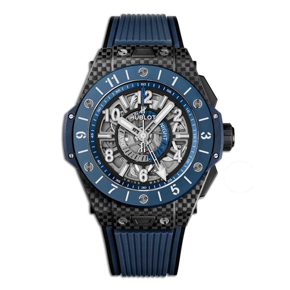 Replica Hublot Big Bang Unico Gmt Carbon Blue Ceramic