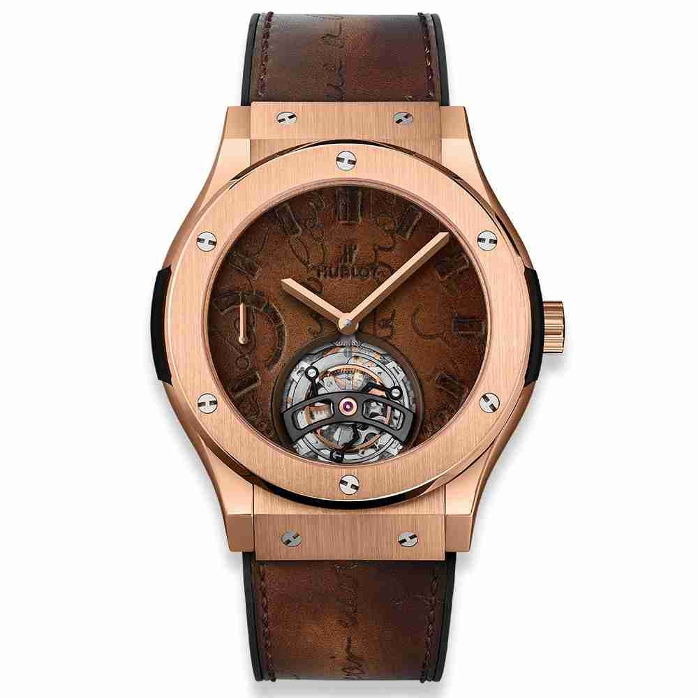 Hublot Classic Fusion Tourbillon Power Reserve 5 Days Berluti Scritto King Gold 45mm 505.OX.0500.VR.BER17