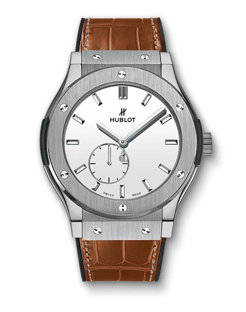 Hublot Classic Fusion Ultra-Thin Titanium White Shiny Dial 515.NX.2210.LR Replica
