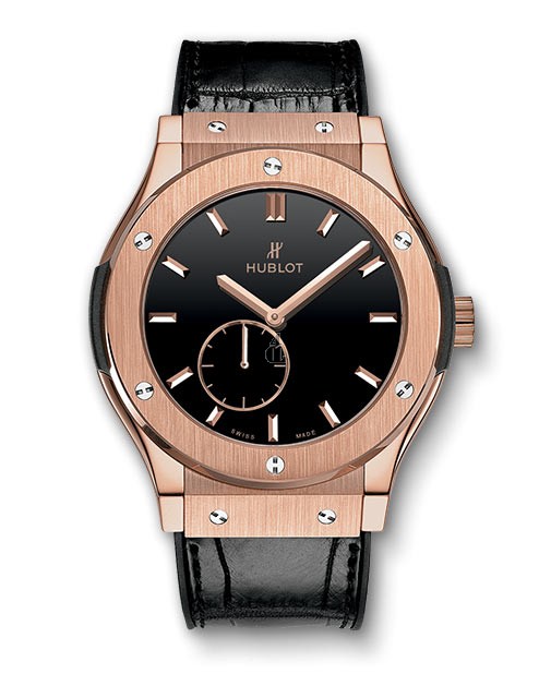 Hublot Classic Fusion Ultra-Thin King Gold Black Shiny Dial 515.OX.1280.LR Replica