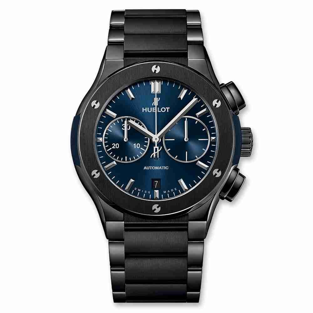 Hublot Classic Fusion Chronograph Ceramic Blue Bracelet 45mm 520.CM.7170.CM