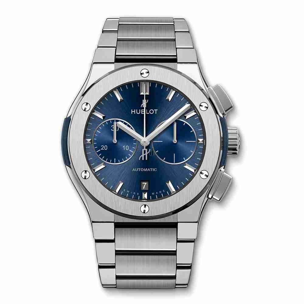 Hublot Classic Fusion Blue Chronograph Titanium Bracelet 45mm 520.NX.7170.NX