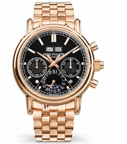 Patek Philippe Perpetual Calendar Split-Seconds Chronograph 5204 Rose Gold / Black / Bracelet 5204/1R-001