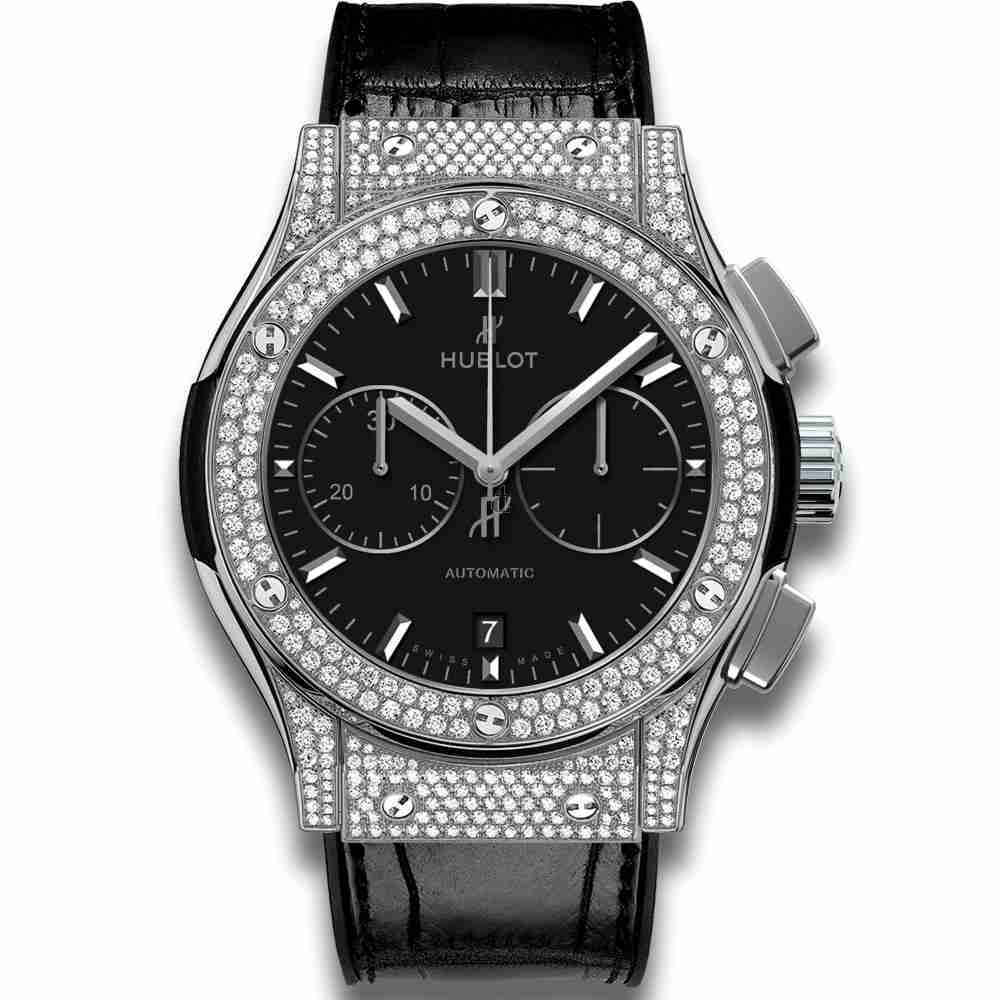Hublot Chronograph Titanium Pav&eacute 45mm Classic Fusion Diamondes 521.NX.1171.LR.1704