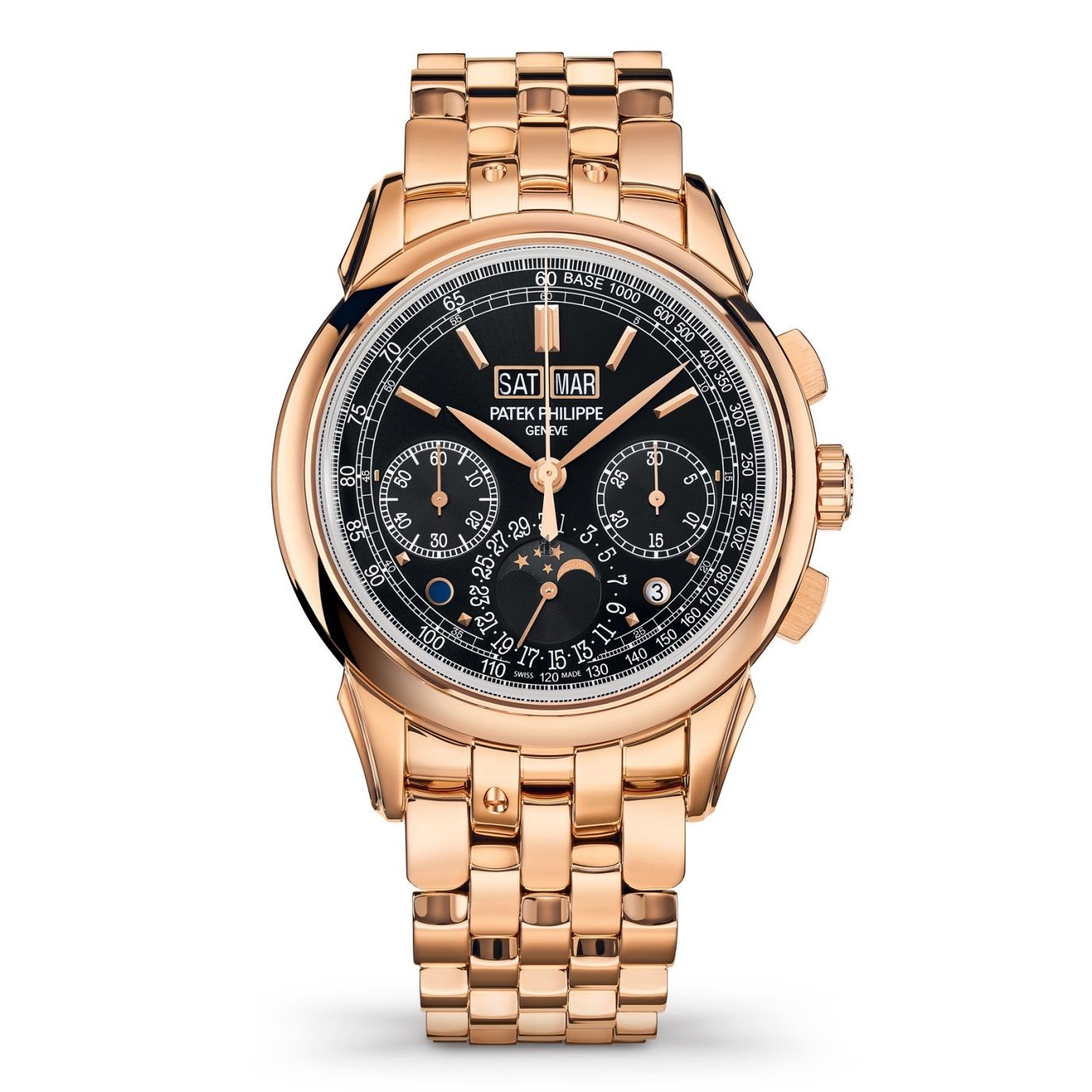 Patek Philippe Perpetual Calendar Chronograph Rose Gold / Black / Bracelet 5270/1R-001