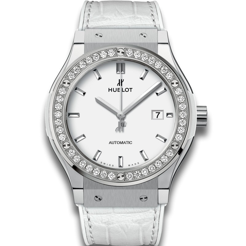 Hublot Classic Fusion Titanium White Diamonds 542.NE.2010.LR.1204 Replica