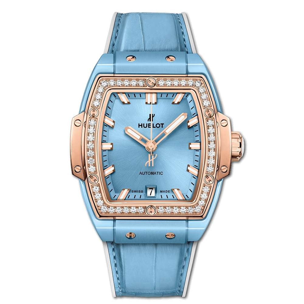 Replica Hublot Spirit Of Big Bang Light Blue Ceramic King Gold Diamonds