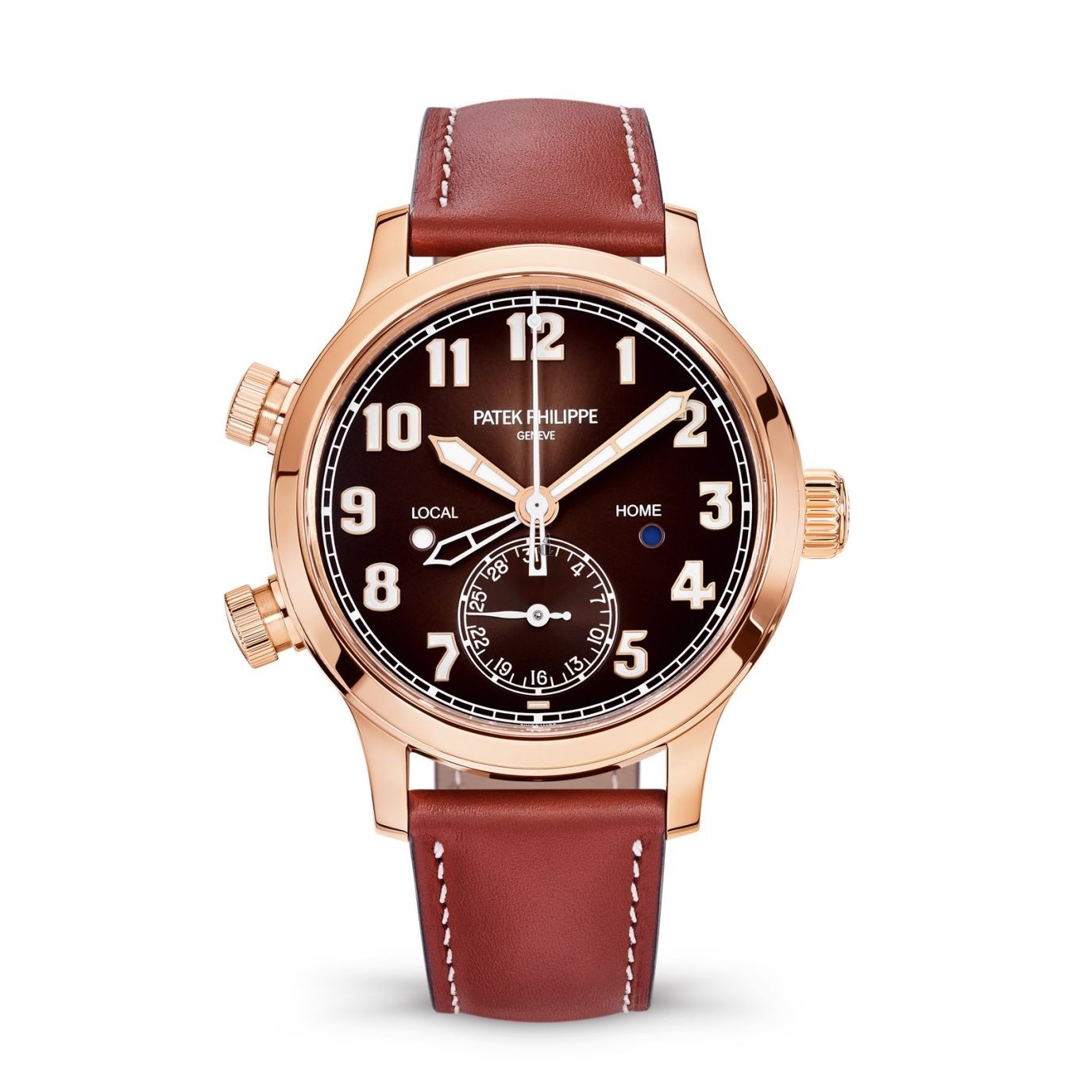 Patek Philippe Calatrava Pilot Travel Time Rose Gold / Brown 7234R-001