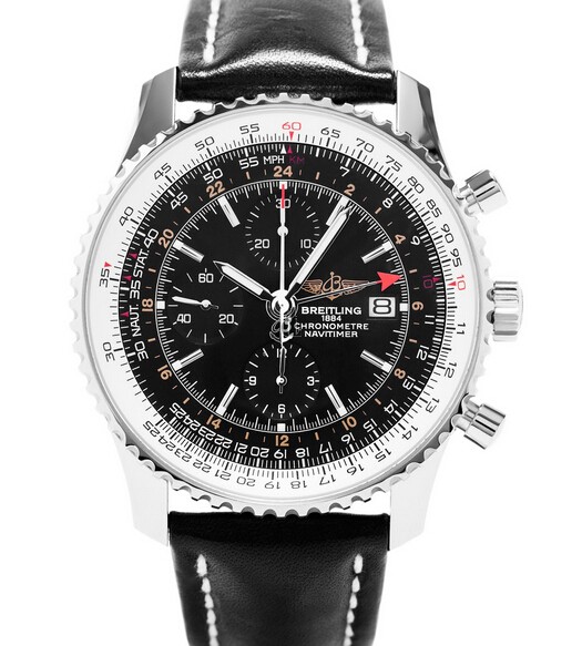 Breitling Navitimer World Black Mens GMT Chronograph A2432212/B726/441X  replica.