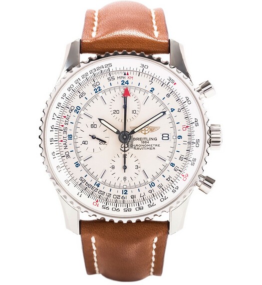 Breitling Navitimer World Silver Dial Mens Watch A2432212/G571/439X  replica.