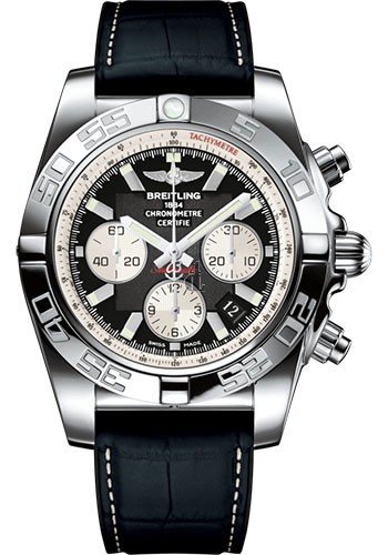 Breitling Chronomat 44 Stainless Steel/Onyx Black/Croco Rubber/Folding AB011012/B967/296S/A20D.4 replica