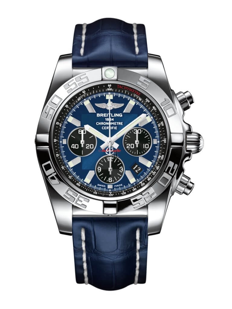 Breitling Chronomat 44 Stainless Steel/Blackeye Blue/Croco/Pin AB011012/C789/731P/A20BA.1 replica