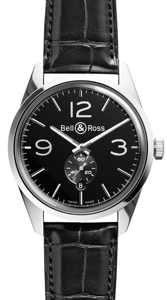 Officer Black Bell & Ross Vintage Mens Watch BRV 123 Officer Black fake