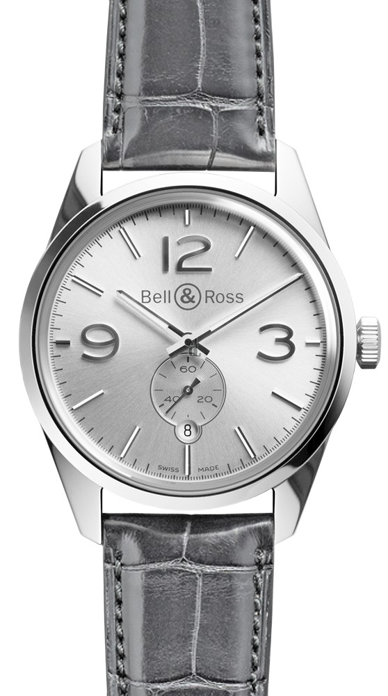 Officer Silver Bell & Ross Vintage Mens Watch BRV 123 Officer Silver fake