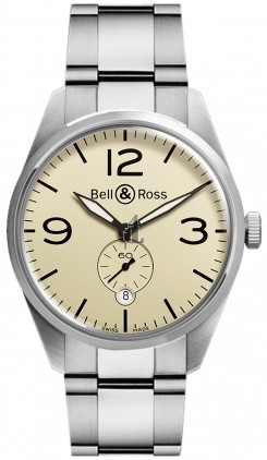 Original Beige Bracelet Bell & Ross Vintage Mens Watch BRV 123 Original Beige Bracelet fake