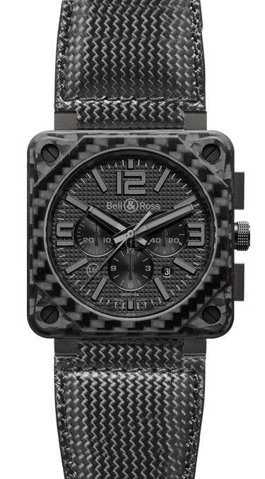 Carbon Fiber Phantom Bell & Ross Chronograph 46mm Mens Watch BR 01-94 CARBON FIBER fake