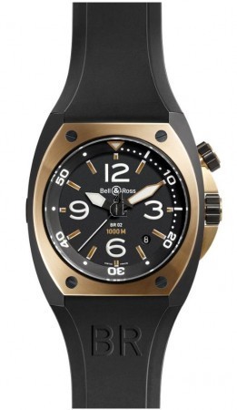 Bell & Ross Pink Gold & Carbon Mens Watch BR 02-92 PINK GOLD&CARBON fake