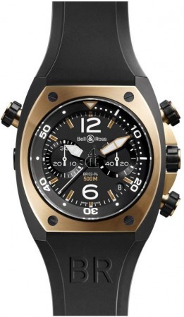 Bell & Ross Chronograph Pink Gold & Carbon Mens Watch BR 02-94 PINK GOLD&CARBON fake