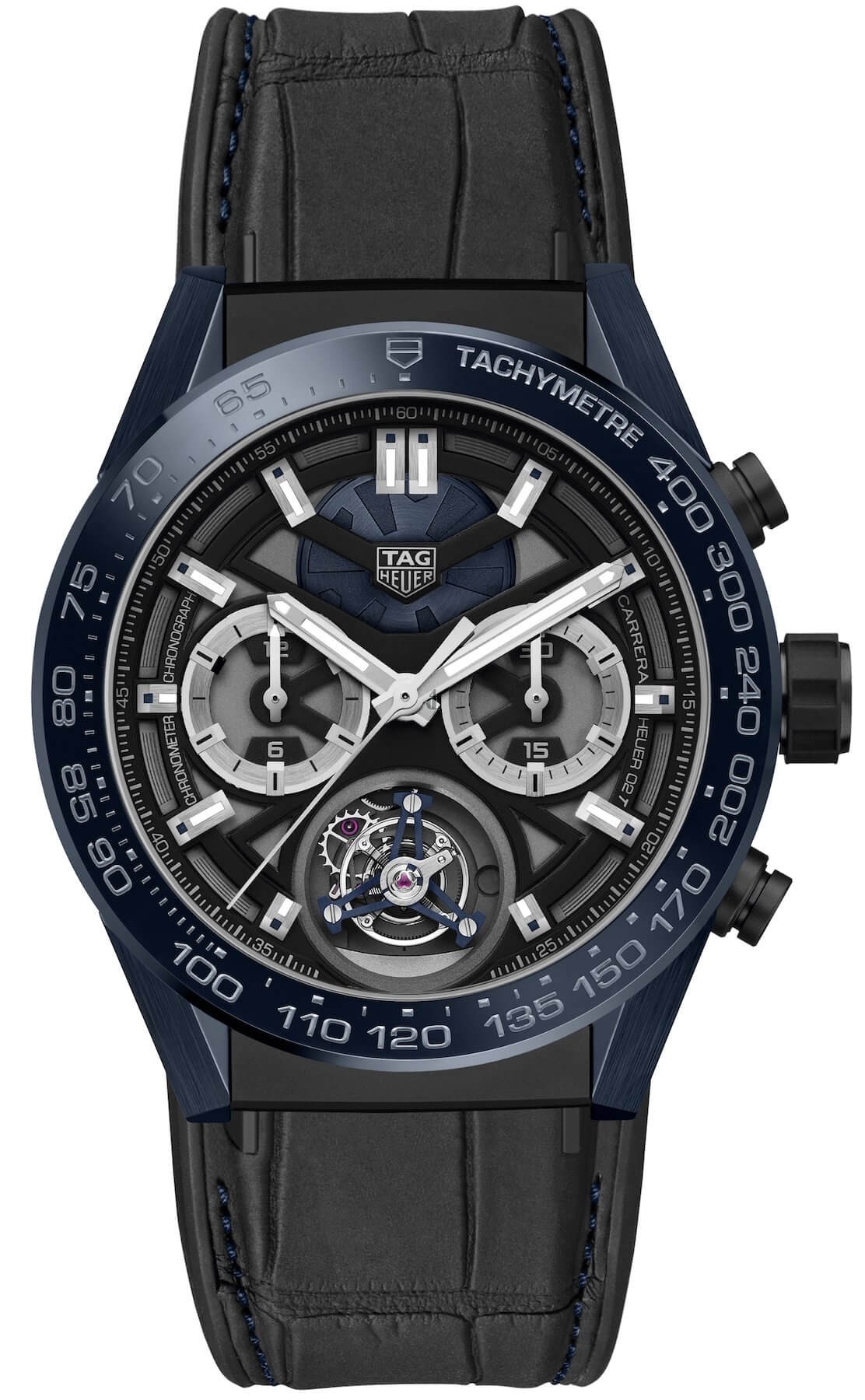 The TAG Heuer Carrera 'Tete de Vipere' Chronograph Tourbillon Chronometer CAR5A93.FC6442