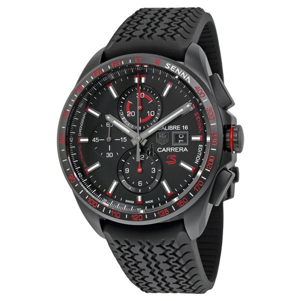 Tag Heuer Carrera Calibre 16 Black Dial Black Rubber Men's Watch CBB2080.FT6042 fake.