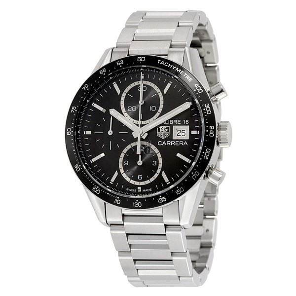Tag Heuer Carrera Black Dial Chronograph Stainless Steel Automatic Men's Watch CV201AJ.BA0727 fake.