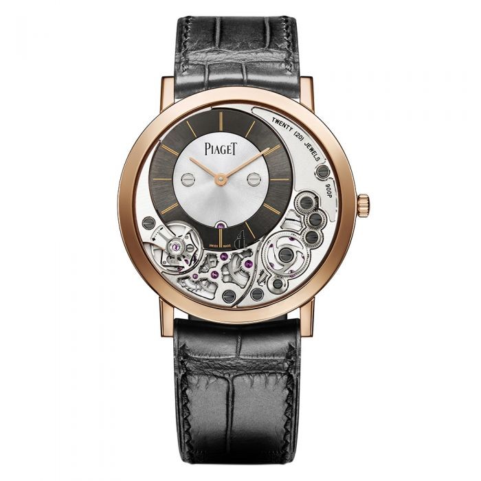 Piaget Altiplano Silver and Black Skeleton Dial Men's Watch GOA39110 replica