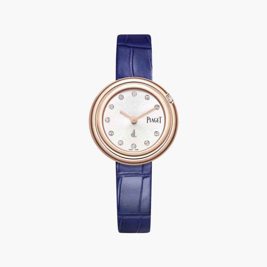 Piaget Possession Diamond Silver Dial Ladies 18K Rose Gold Leather G0A43081