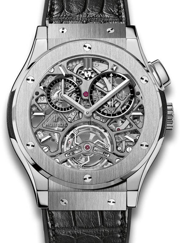 Fake Hublot Classic Fusion Tourbillon Skeleton Titanium Watch