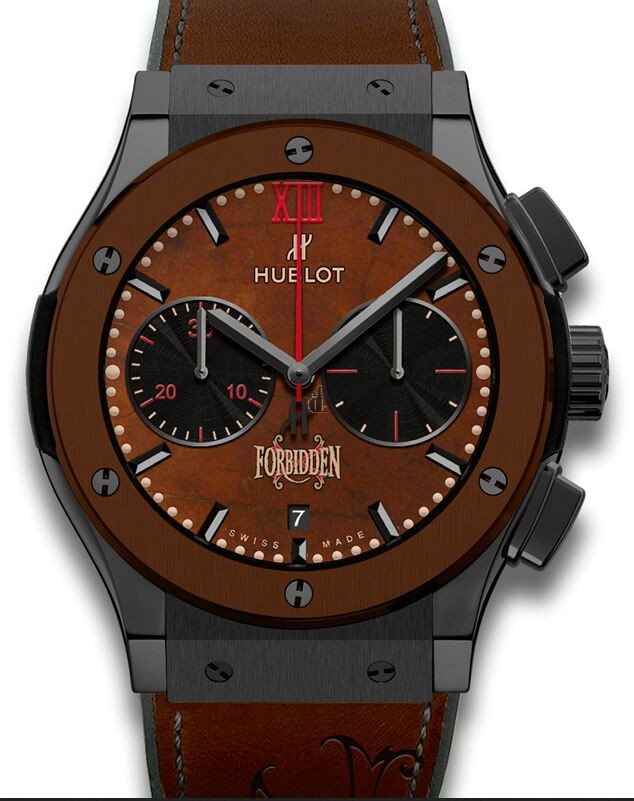 Fake Hublot Classic Fusion Chronograph Black Brown Ceramic 521.CC.0589.VR.OPX14 (Ceramic)