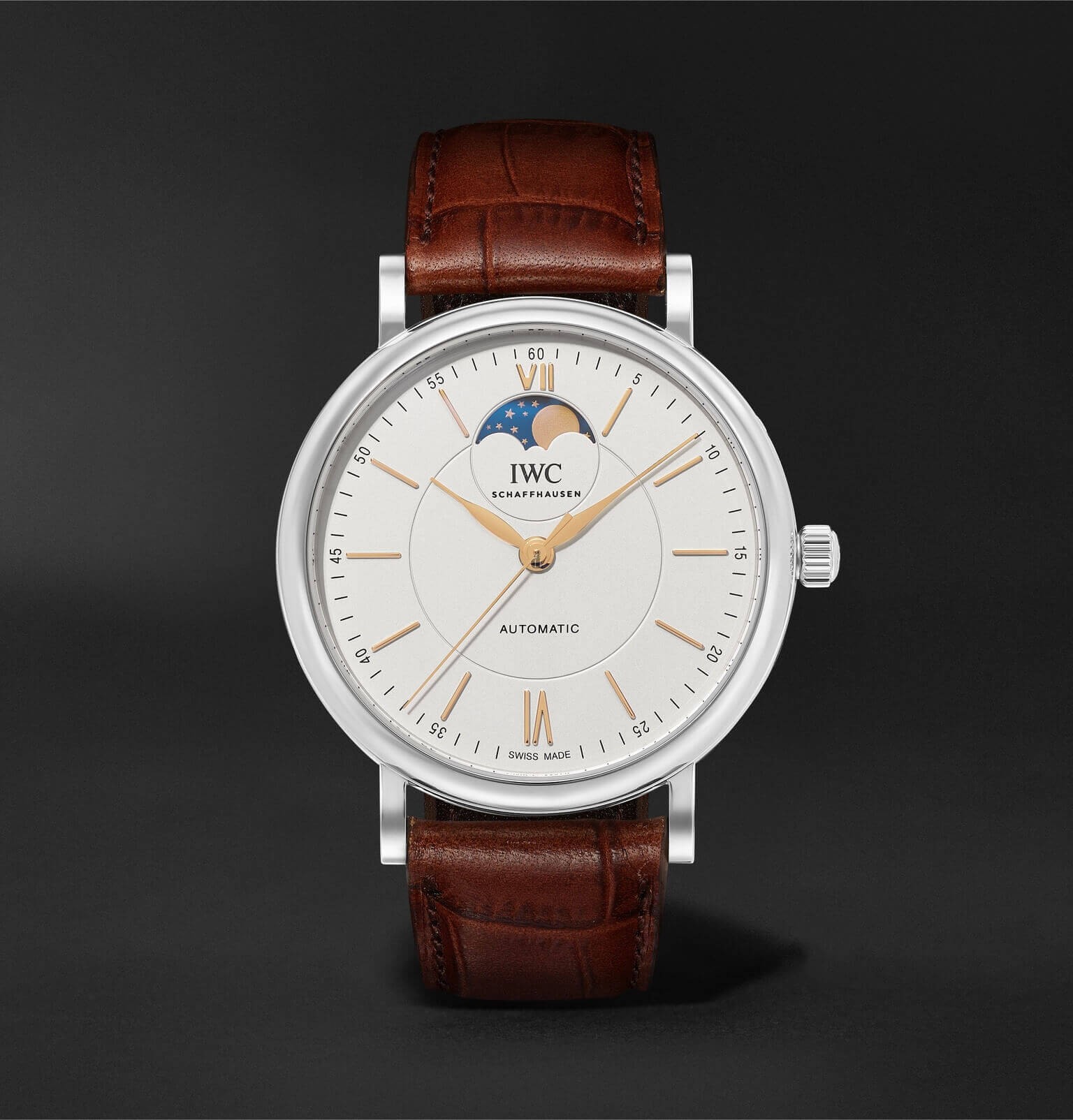 Replica IWC Portofino Automatic Moon Phase Automatic Silver Dial Men's Watch replica