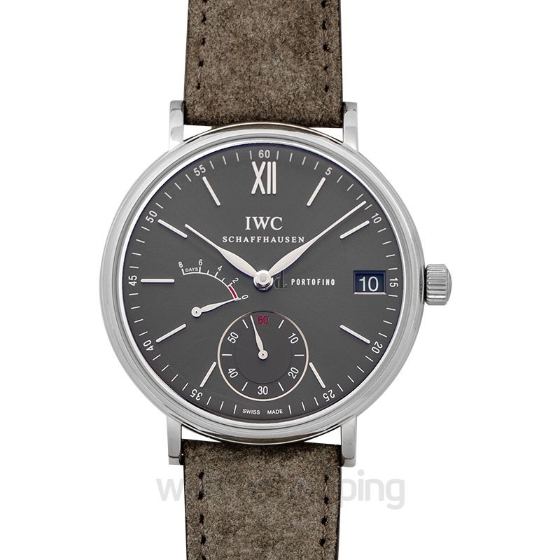 Replica IWC Portofino Hand-Wound Eight Days Manual-winding Grey Dial Men watch replica