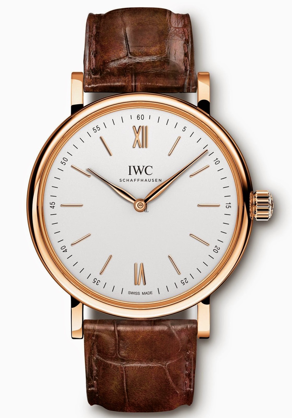 Fake IWC Portofino Hand-Wound Pure Classic(Rose Gold)