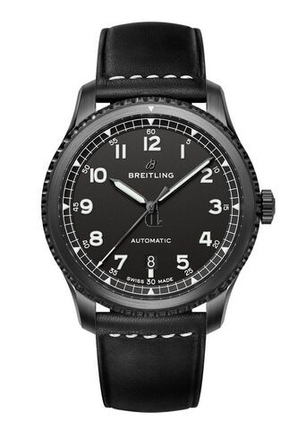 Breitling Navitimer 8 Automatic Black steel Black Dial Leather Strap M17314101B1X1