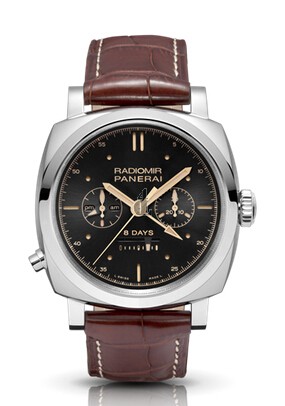 Fake Panerai Luminor 1940 Chrono Monopulsante 8 Days GMT Oro Bianco PAM00503