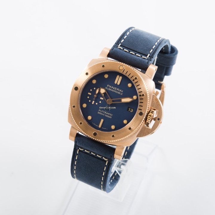 fake Panerai Blu Abisso Submersible bronzo 42mm PAM01074 replica