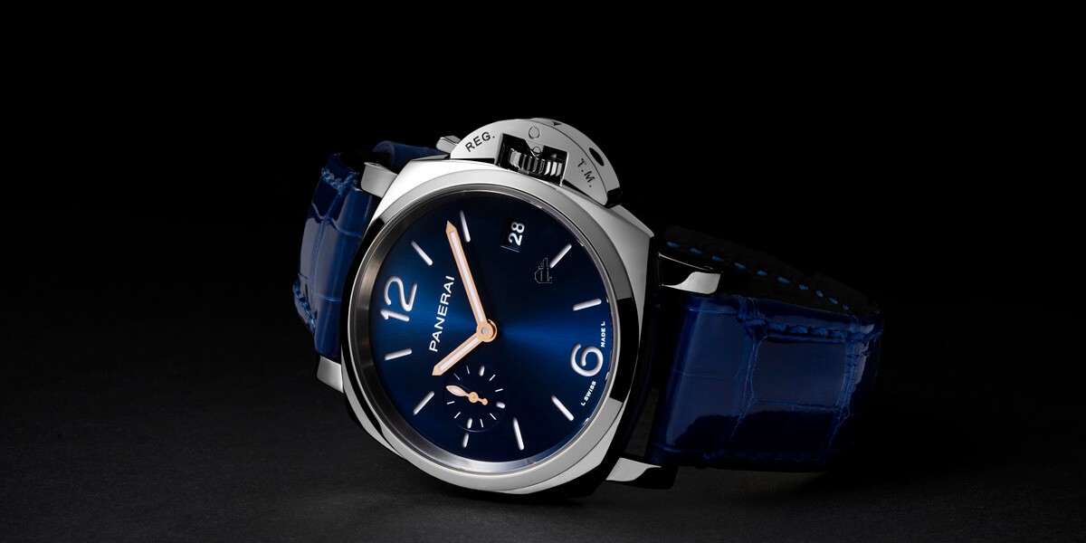 fake Panerai Luminor Due Piccolo Due Steel 38mm Blue Dial